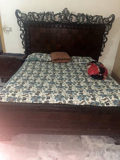 Bed with side tables