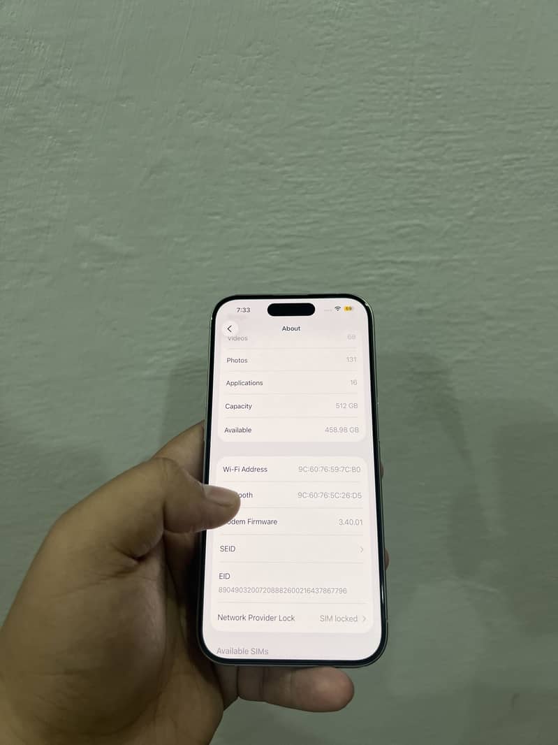Iphone 15 pro - 512 gb - jv physical + E sim 9