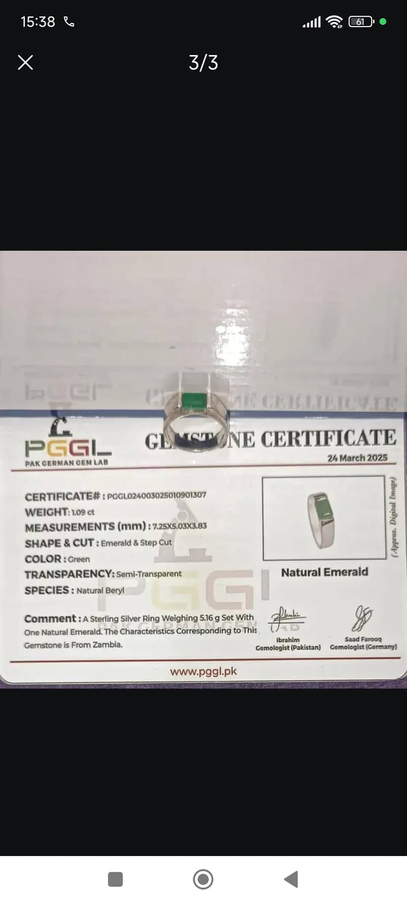 Emerald Ring Premium Best 0