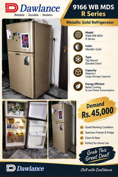 Dawlance 9166 WB MDS R Series Metallic Gold Refrigerator