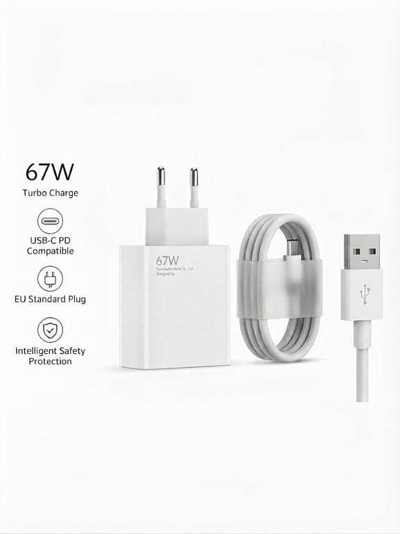 Mi 67W Turbo Charger Fast Charge Set with 1m USB to Type-C Cable