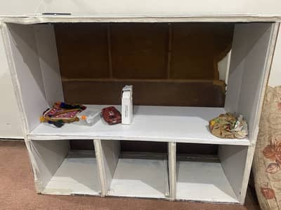 PVC white shelf table