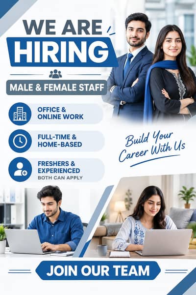 Offline and Online work Available for both- Male/Female in Lahore.