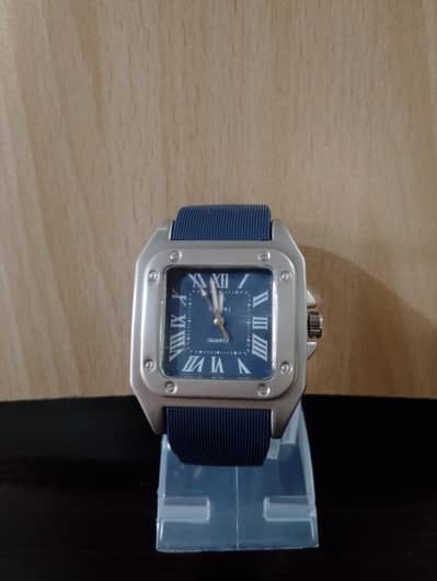 T&MI Quartz Watch Blue Dial Cartier Santos Style