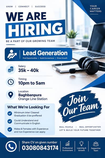 Lead Generation Executive-Night shift 35k to 40 k
