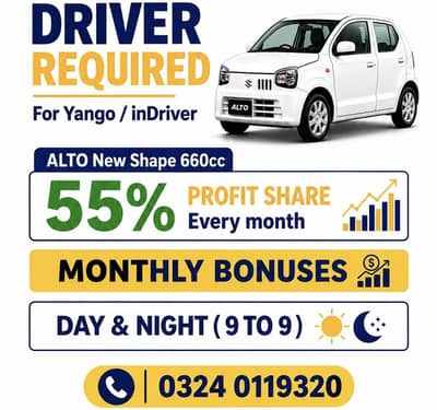 DRIVER REQUIRED ALTO NEW SHAPE