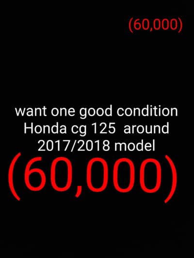 WANT ONE HONDA 125  2017/18 MODEL