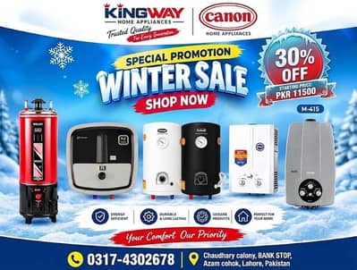 Winter Sale Geysers | Kingway & Canon Home Appliances 30% off