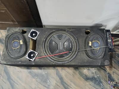 kenwood car baser ha speeker with amplifier full setup