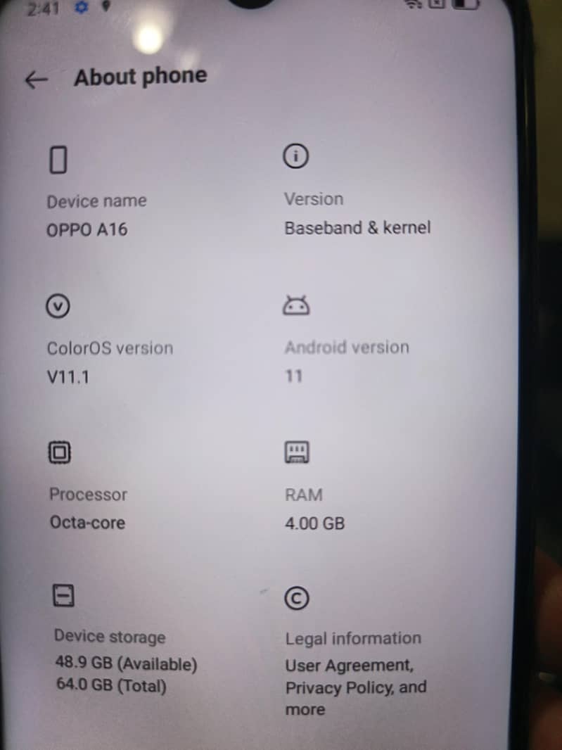 OPPO A16 lash condition 7