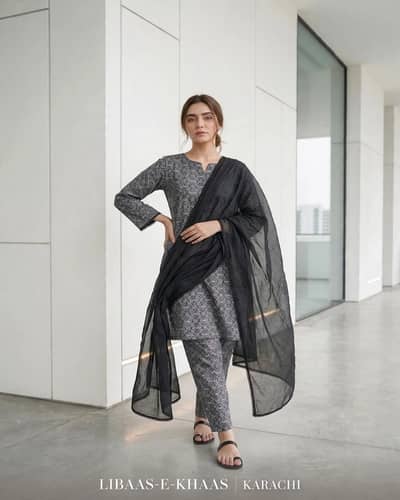 Printed Kurta set with Chiffon Dupatta