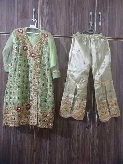 GREEN 5PC MAXI TROUSER ANGRAKHA STYLE