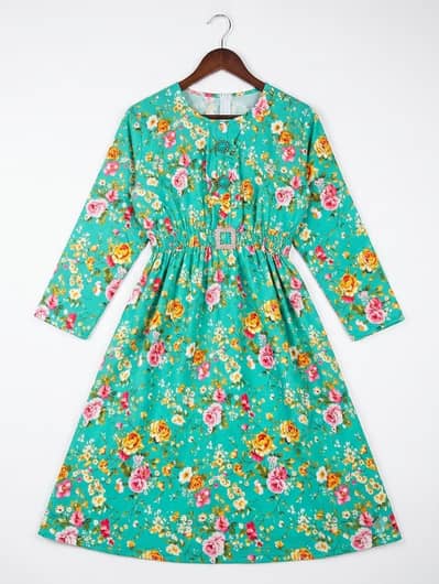 Beautiful Turquoise Floral kurta/frock