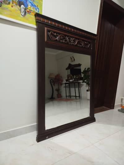 shesham wood console with mirror