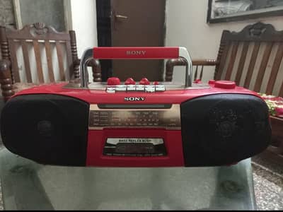 Vintage Sony Cassette Player & Radio (Red Color