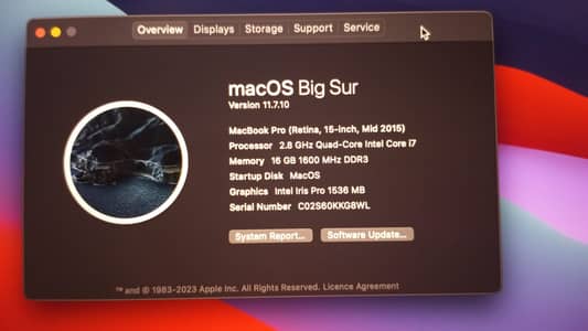 MacBook Pro (Retina, 15 inch 2015) i7 16 512