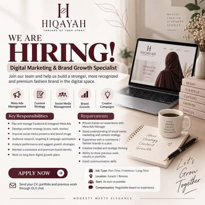 Digital Marketing & Meta Ads Specialist Required – Brand Growth