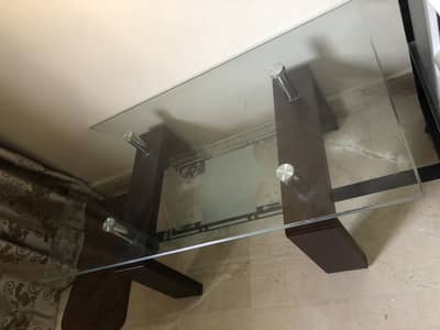 Beautiful Glass Center Table with Wooden Frame