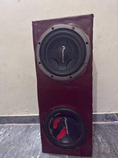 pioneer 2 boofer heavy bass with amplifier