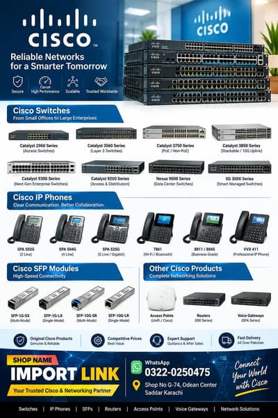 Switches || Access Point || Wireless Controller || Router || Dac Cable