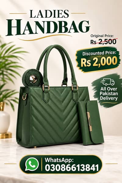 Title:  Stylish Ladies Handbag Set – Premium Quality | Rs 2,000