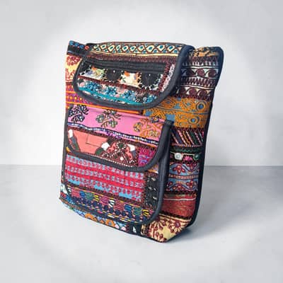 kashmiri handmade fully embroidered back pack