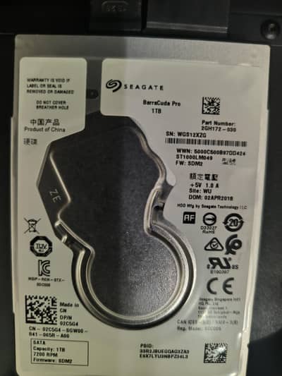 1TB  2.5inches Harddrive