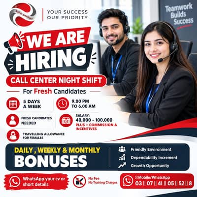 Call Center jobs || Staff Required || Night shift for Fresh Candidate