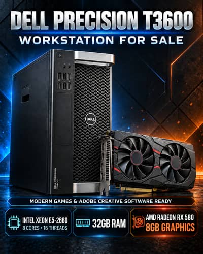 Dell Precision T3600 | Xeon E5-2660 | 32GB RAM | RX 580 8GB