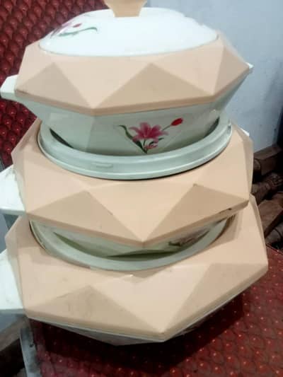 hotpot 3 pcs and 5 pcs flower design ename1 belly pot set