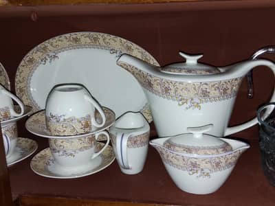 Dinner set  8 Persons Set White & Gold Color  White & Gold Color