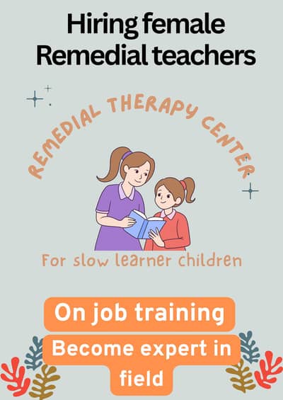 remedial teacher job (female)
