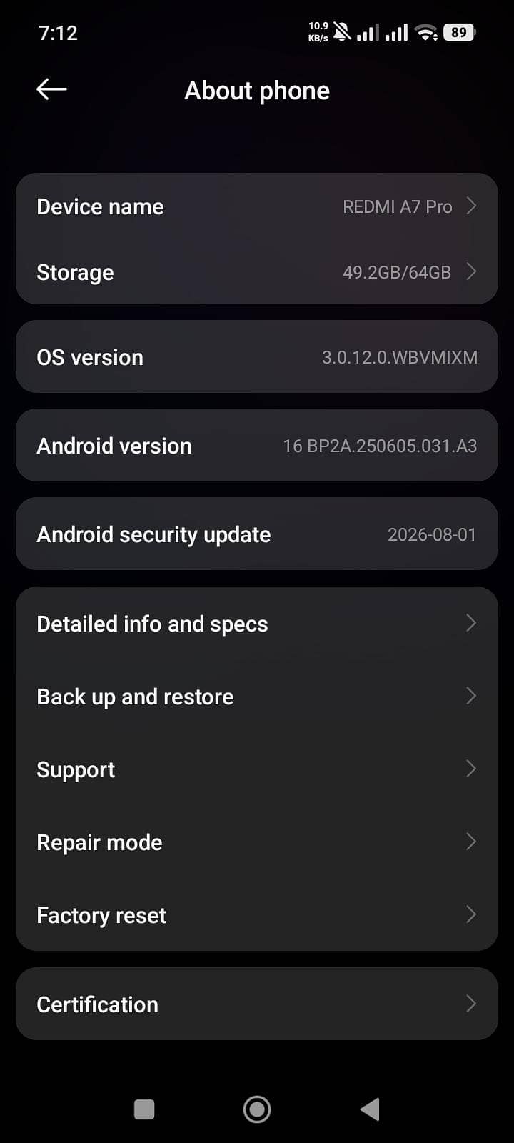 Redmi A7 pro 3