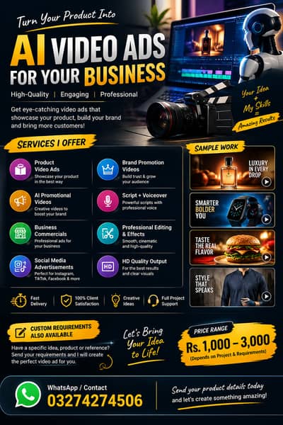 AI Ads & Social media videos | Professional Ai Videos|DM NOW OR WHTSP