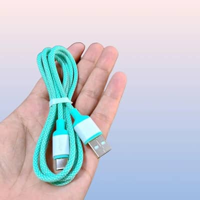 USB-C to Type-C Fast Charging Cable 5A Braided Green
