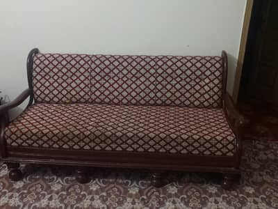 heavy wood sofa set