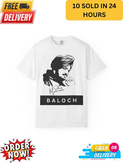 Baloch Printed T-Shirt for Men Stylish White Graphic Tee | Trendy Boy