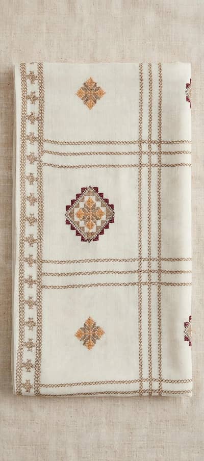 new shawl in pure wool and neat emb in off white