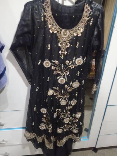 Black tail frock elegant & stylish party wear dress