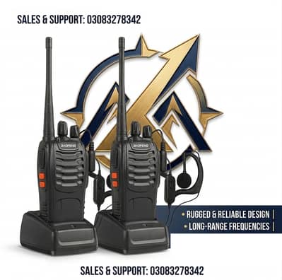 Baofeng 888S Walkie Talkie 3km range dual band Radio Long Battery Life