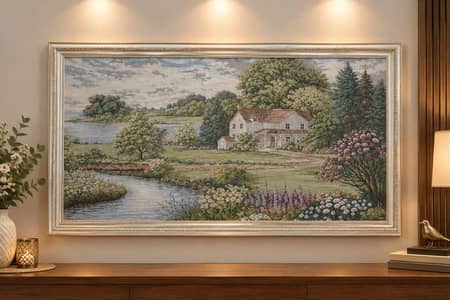 Serene Countryside Landscape Framed Wall Art
