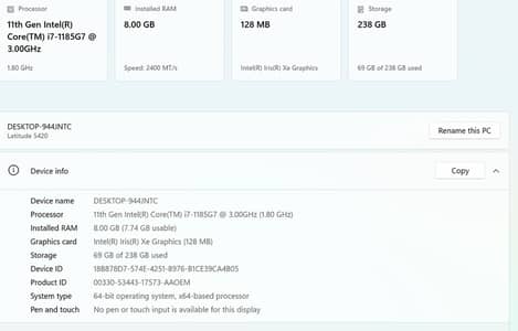 Dell Latitude 5420 | Core i7 11th Gen | Business Laptop |