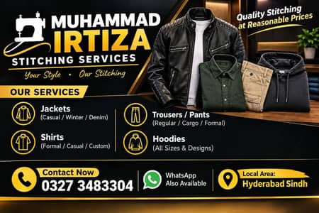 Custom Stitching Services - Jackets, Shirts, hoodies.