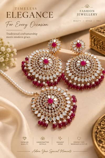 kundan earrings and bindi / partywear jewellery/ bindi jhumka