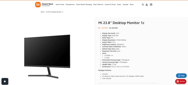 Mi 23.8'' Desktop Monitor 1c