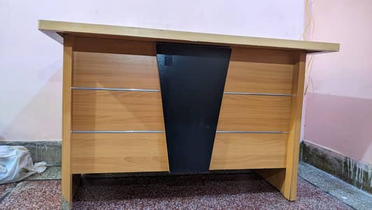 wooden table desk with 3 drawers