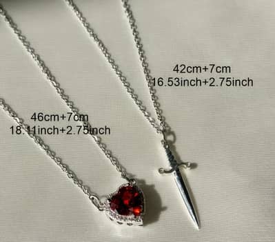 Silver Double Layer Garnet & Spike Necklace