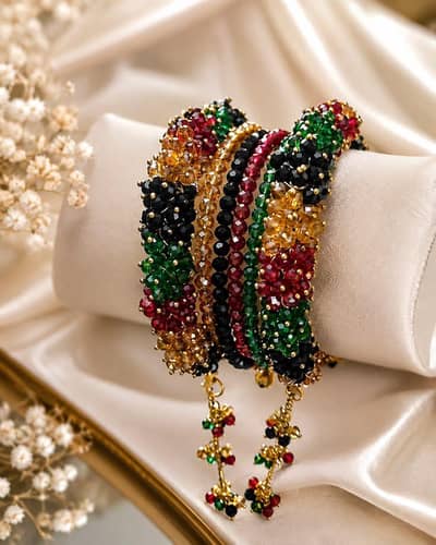 `Handmade Bracelets Set - 4 Pcs -  Pearl & Beads - Girls Fashion