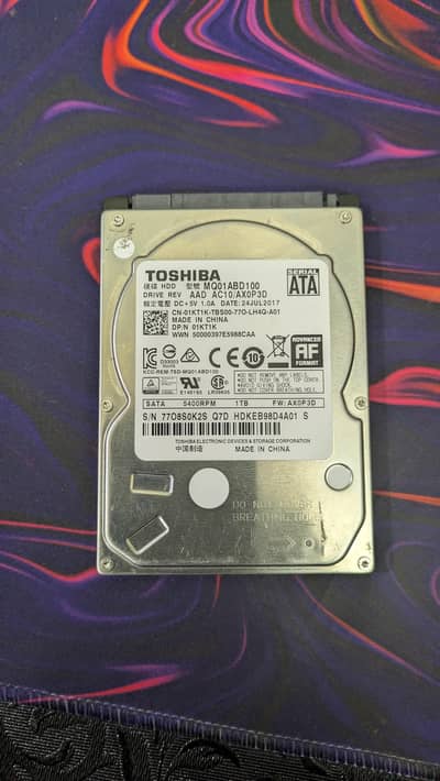 1 tb Hard Drive slightly used with 100% health.