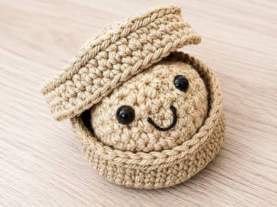 Handmade Crocheted dumpling steamer Set With Cute Inner dumpling